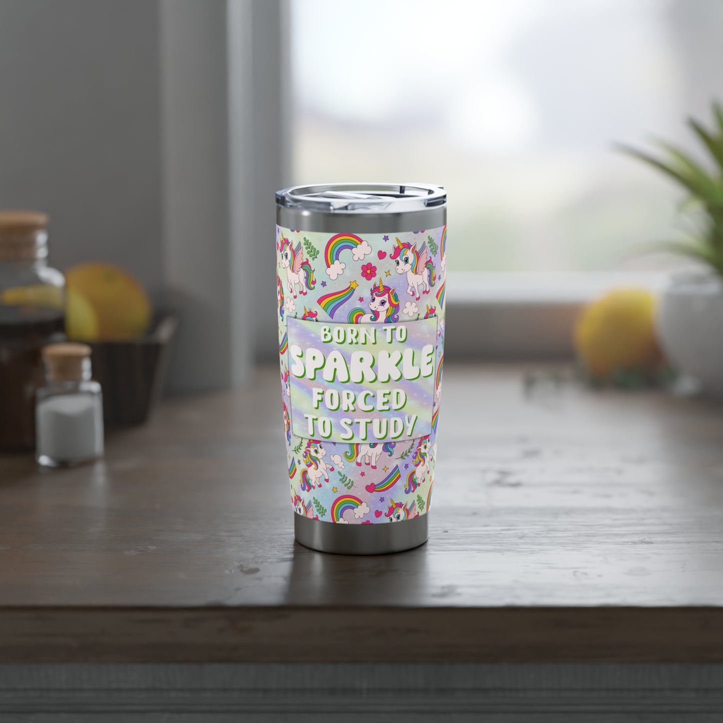 🦄 Born to Sparkle, Forced to Study Vagabond 20oz Tumbler