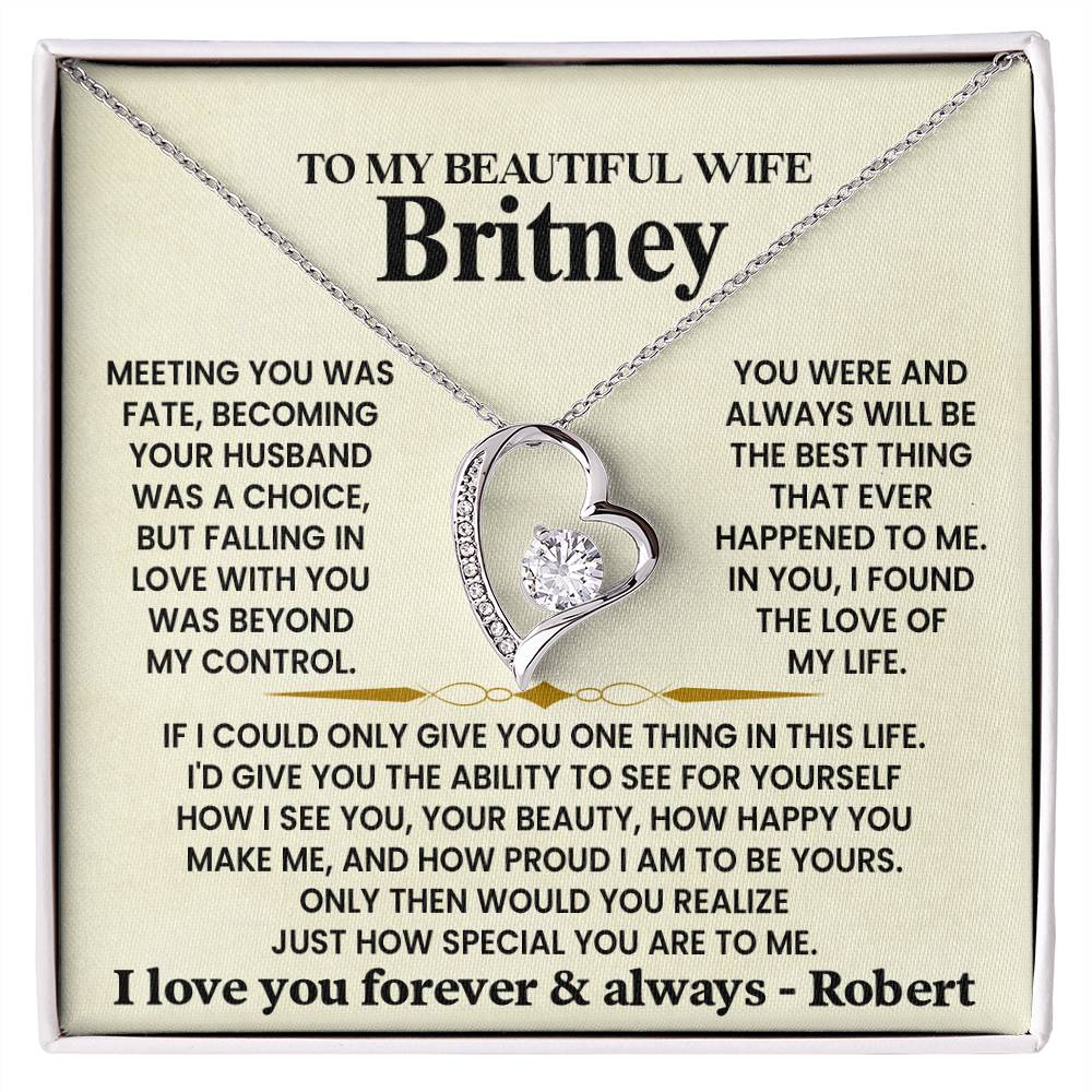 To My Beautiful Wife – With All My Love – Necklace Gift