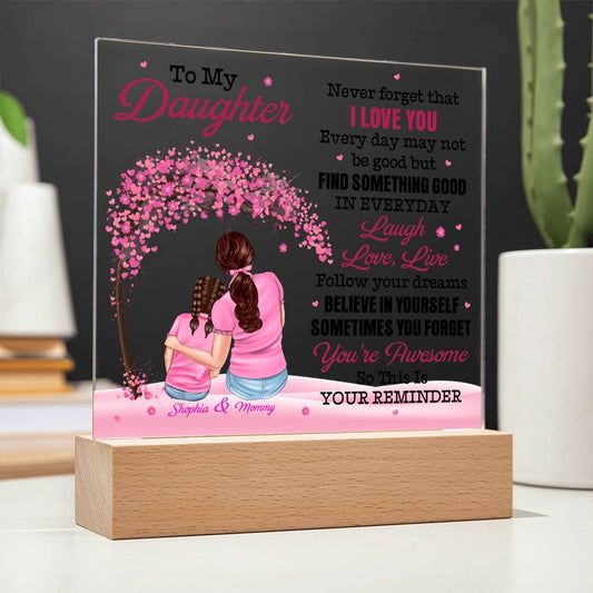 Personalized Mommy & Daughter Acrylic Plaque – Custom Names