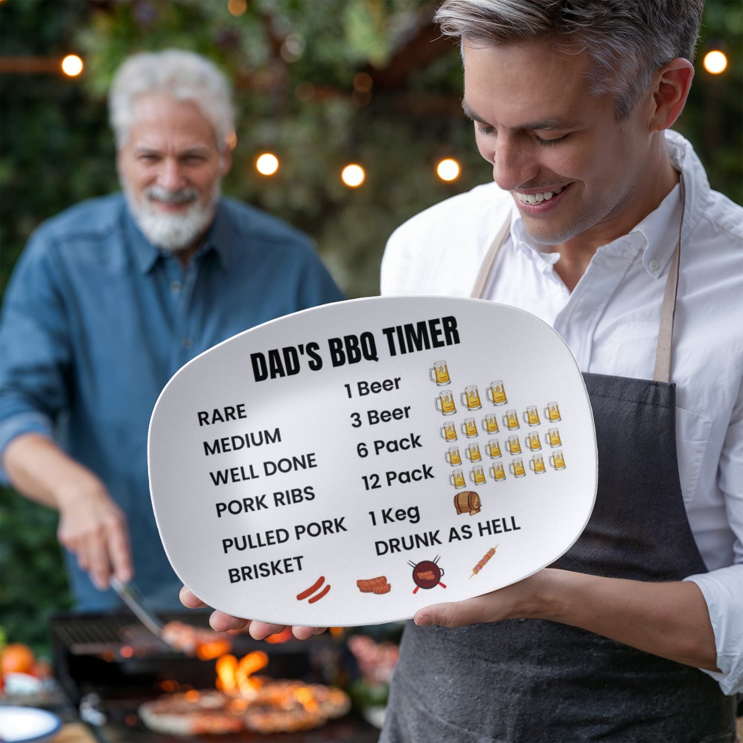 Dad’s BBQ Timer Platter – Funny Grilling Gift for Father’s Day or Birthday