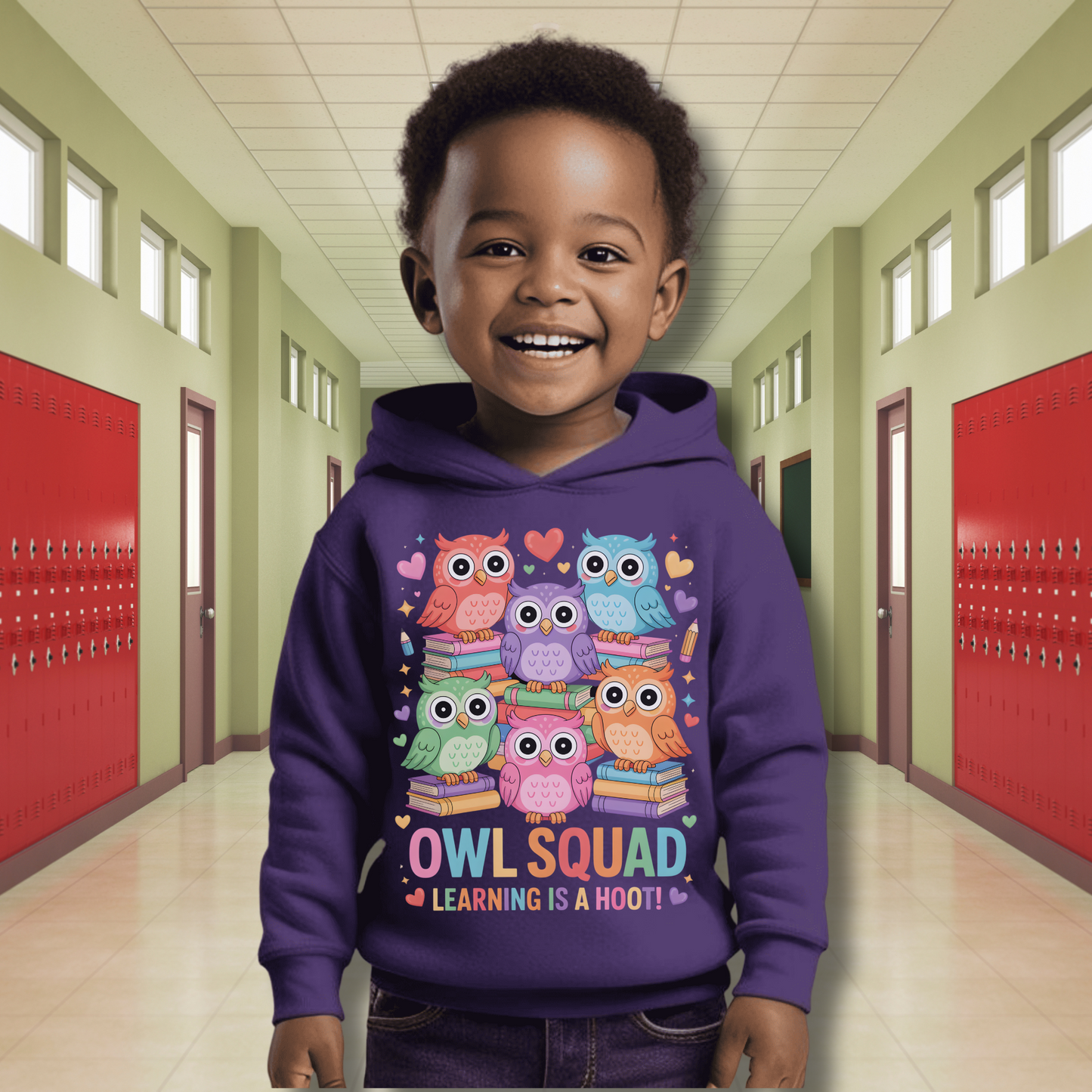 Owl Squad Kids Hoodie – Learning Is a Hoot Preschool Sweatshirt
