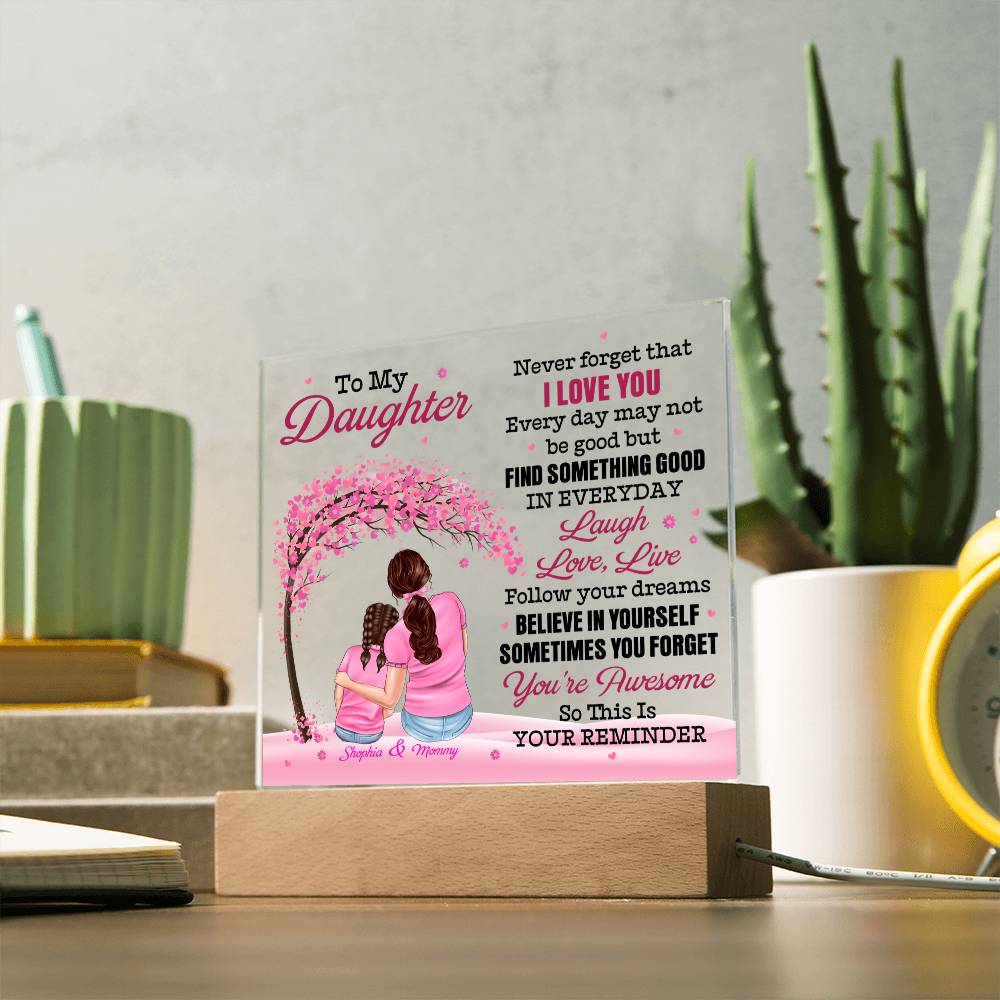 Personalized Mommy & Daughter Acrylic Plaque – Custom Names