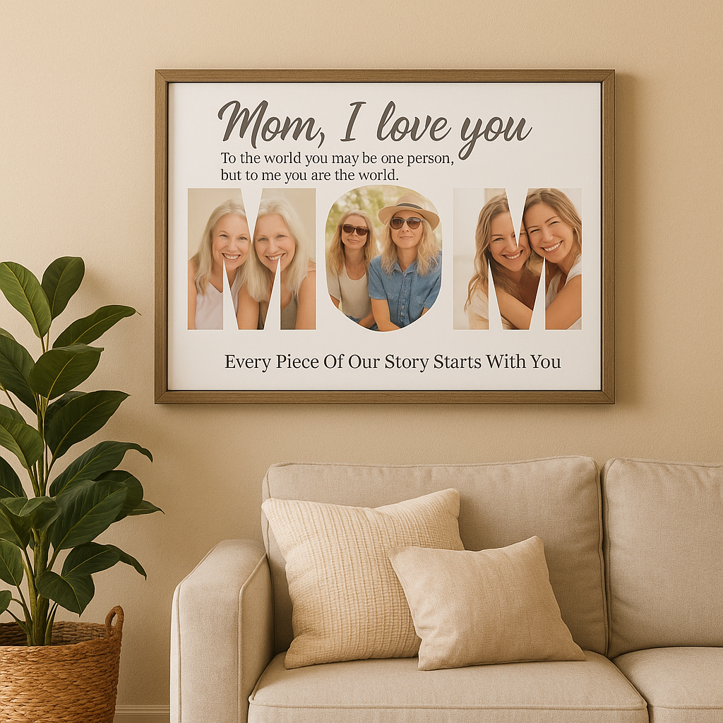 Personalized “Dear Mom” Mother's Day Photo Framed Canvas