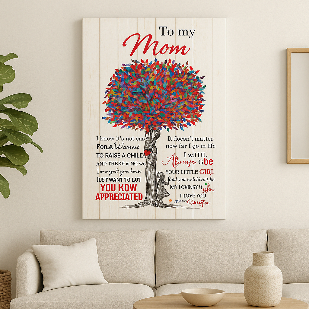 Wall Art -Celebrate Mom with this Colorful Tree of Love Canvas Print