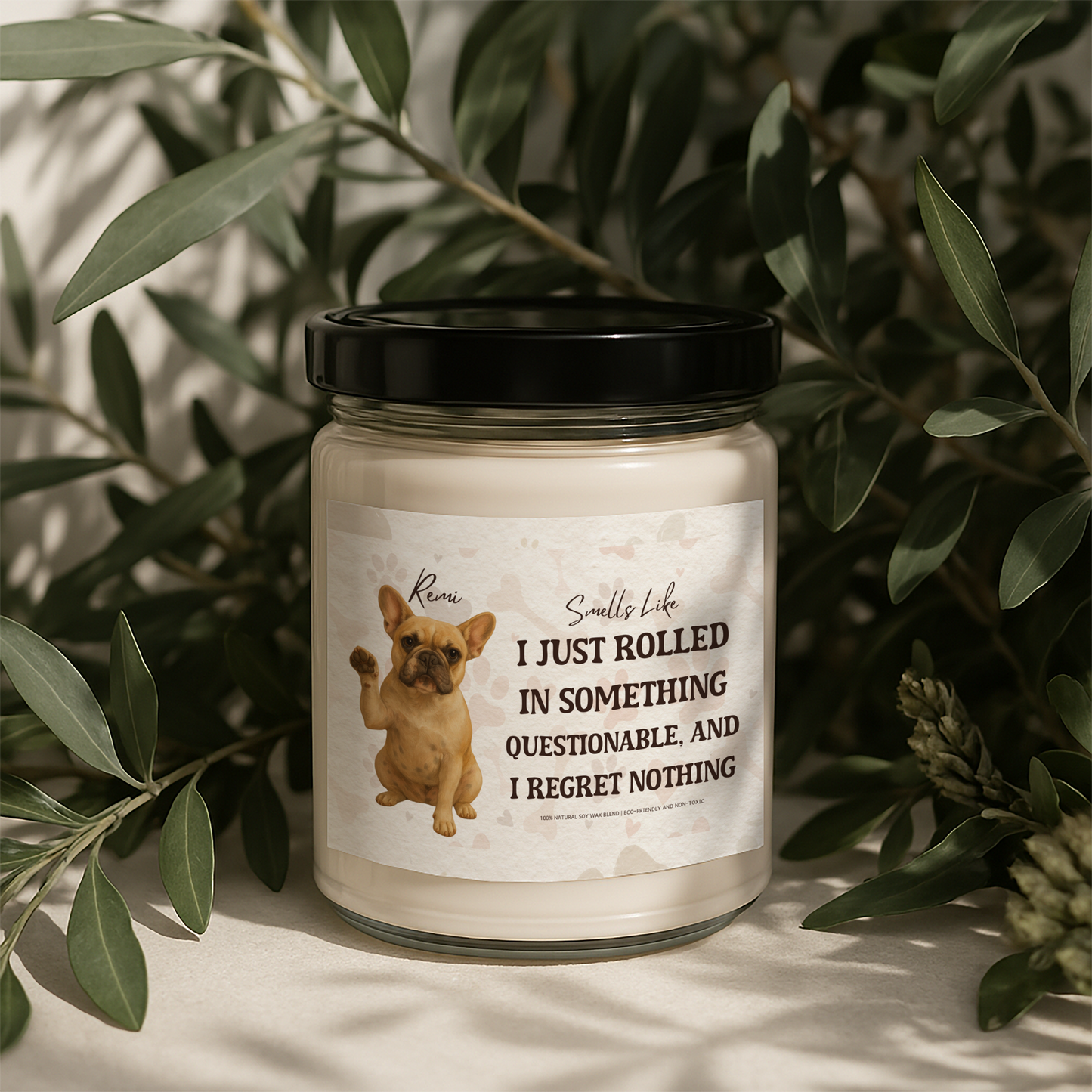 Custom Pet Candle with Funny Quote & Photo