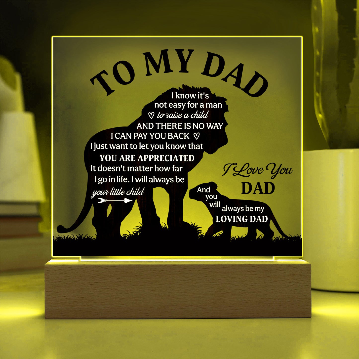 To My Dad Acrylic Plaque – Father’s Day Gift from Son or Daughter