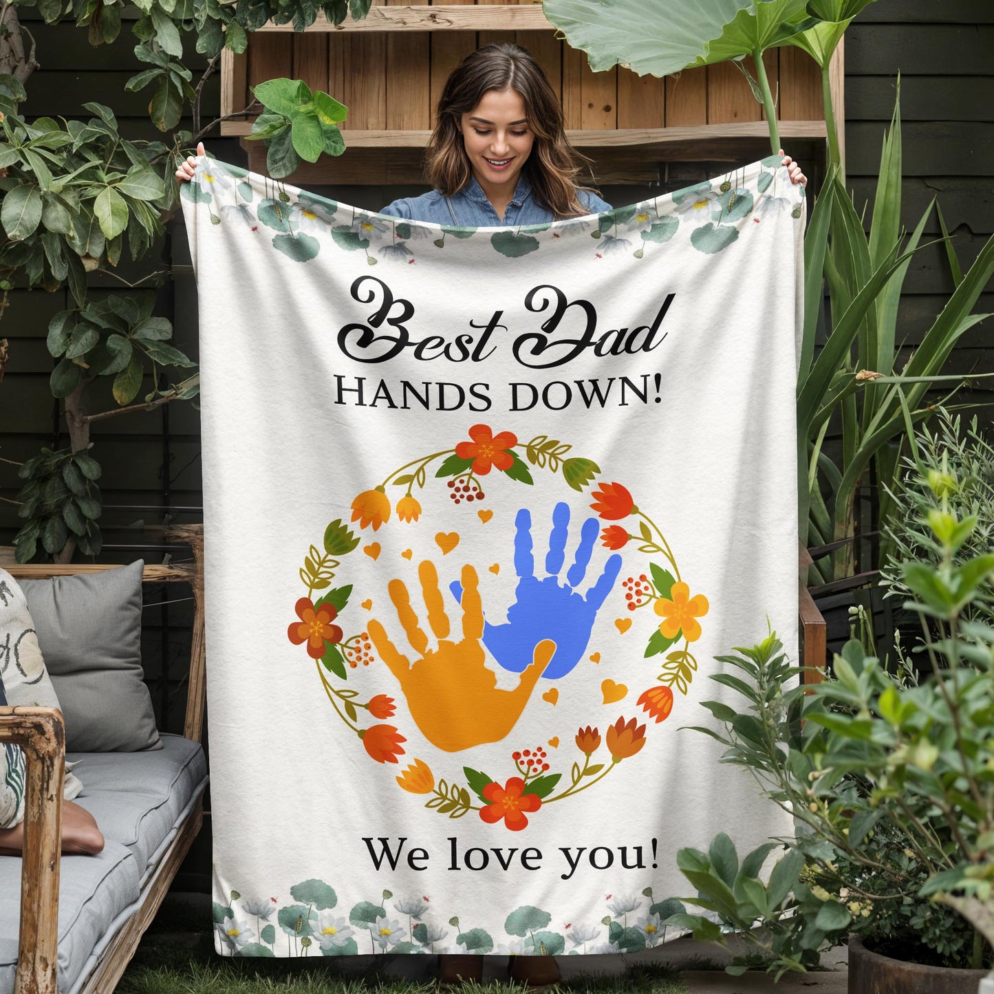 Best Dad Hands Down Blanket – Heartfelt Father’s Day Keepsake