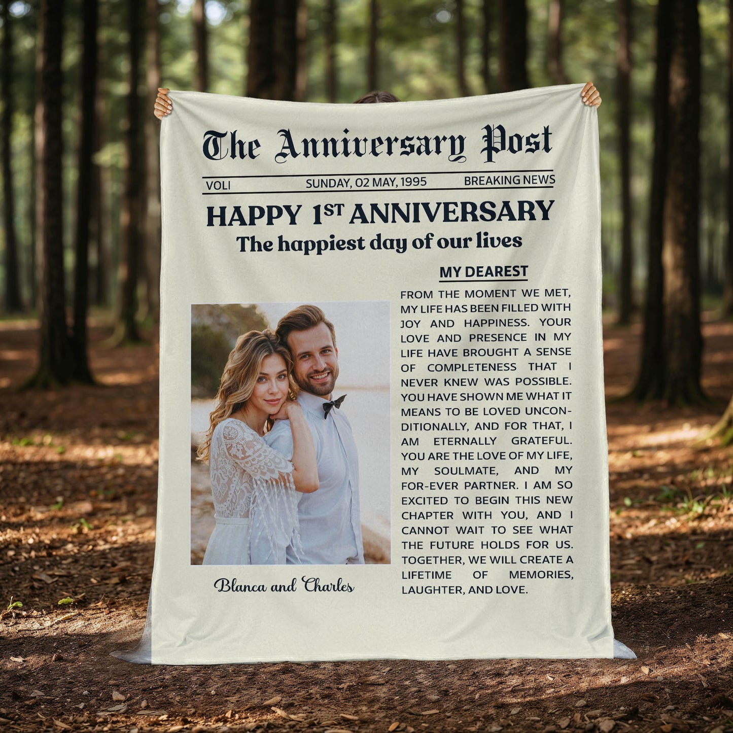 Customized Photo Anniversary Blanket !
