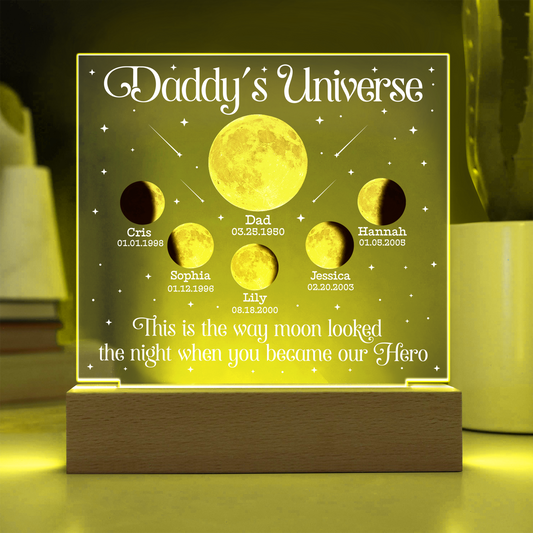 Daddy’s Universe Custom Moon Phase Father's Day Acrylic Plaque Gift For Dad