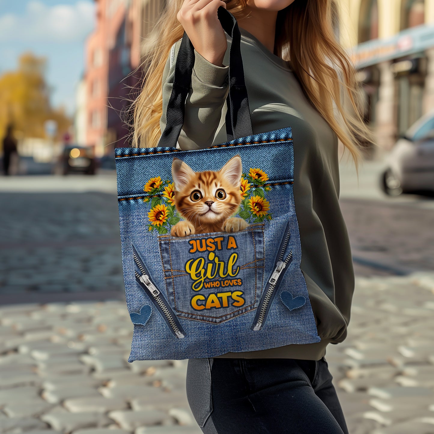 Custom “Just a Girl Who Loves Dogs or Cats” Tote Bag