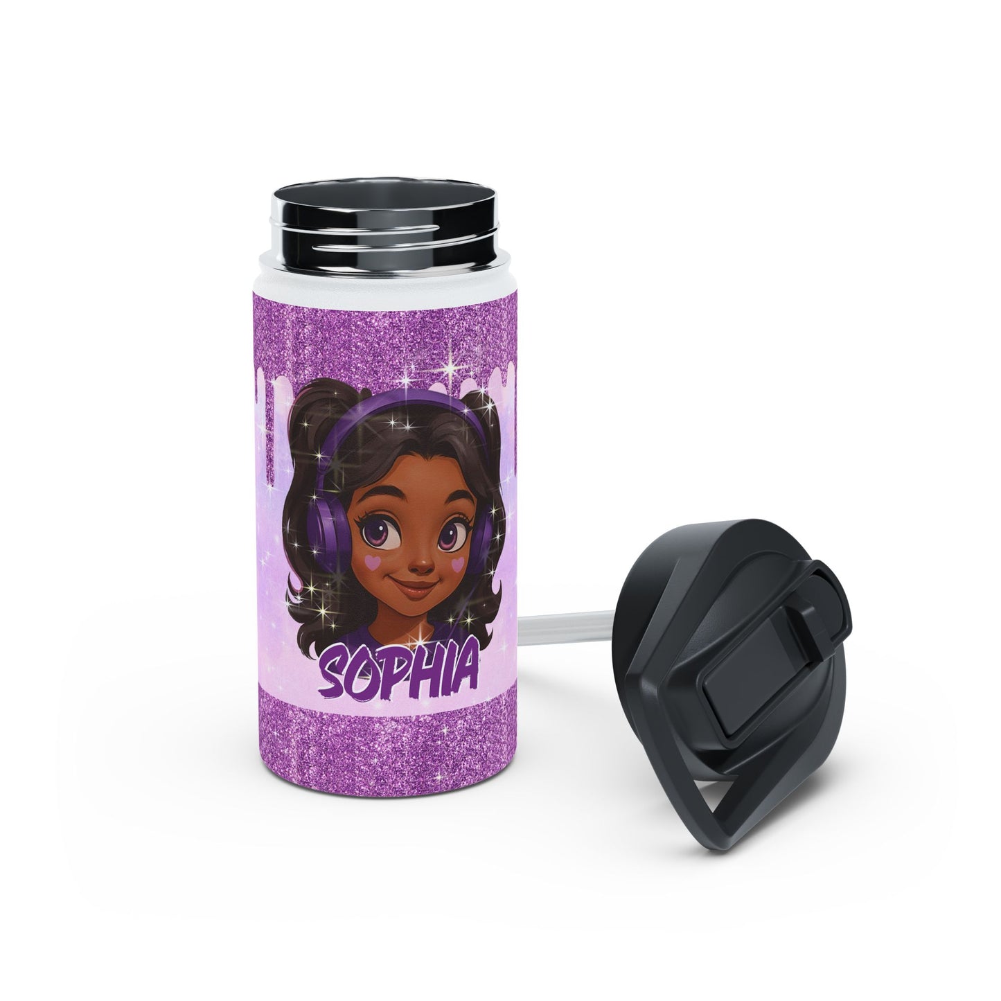 Custom Girl Backpack – Choose Character & Add Name | Glitter Drip Design