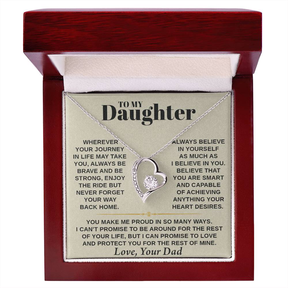 Forever Love Necklace for Daughter – with Personalized Message Card
