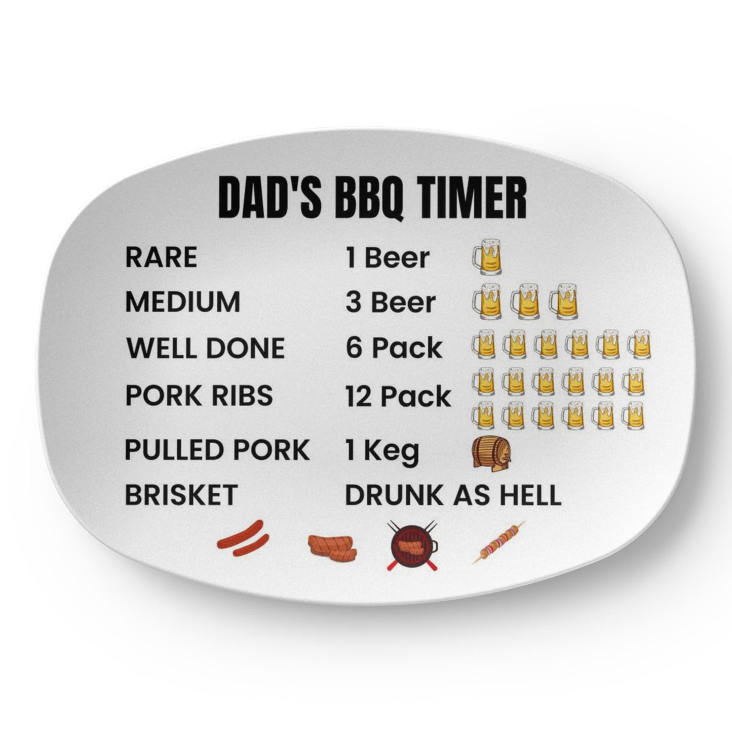 Dad’s BBQ Timer Platter – Funny Grilling Gift for Father’s Day or Birthday