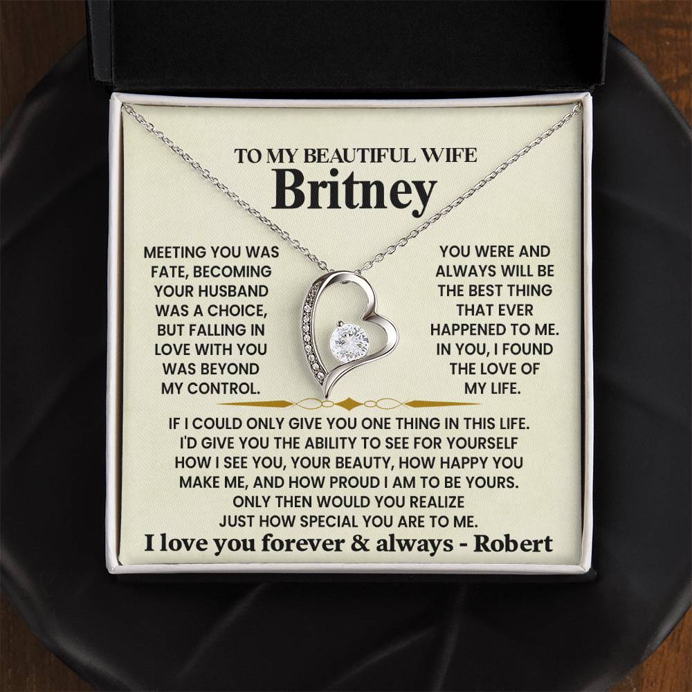 To My Beautiful Wife – With All My Love – Necklace Gift