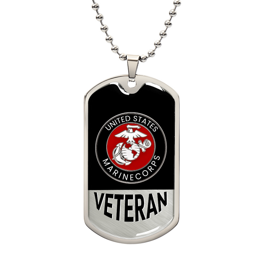 veteran pride dog tag necklace close up design
