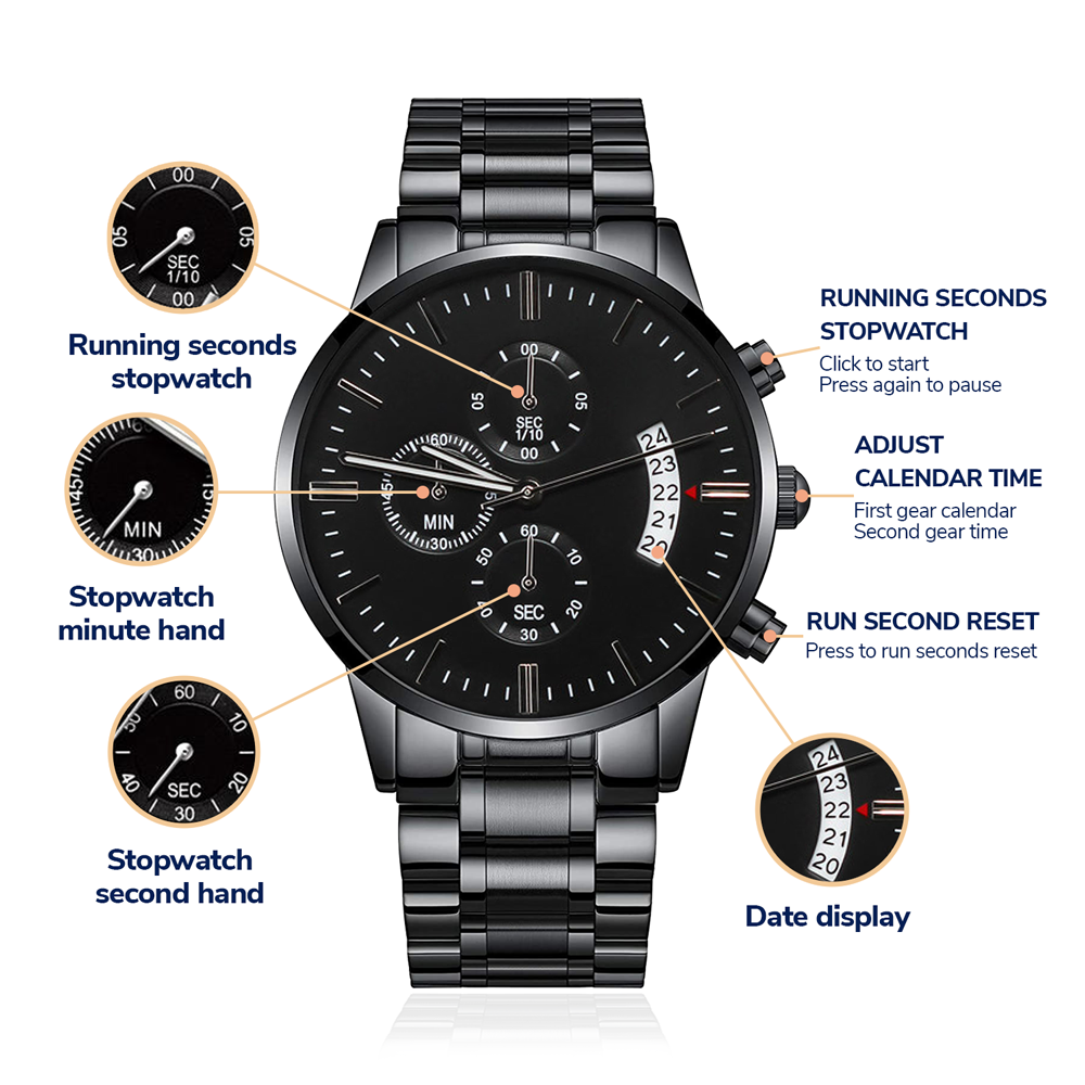 To My Father – Engraved Chronograph Watch Gift for Dad