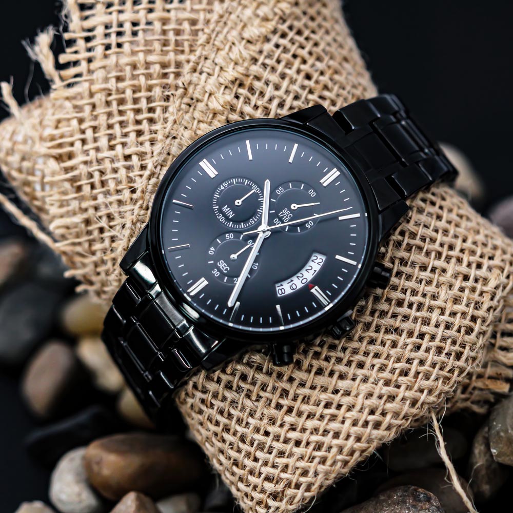 To My Father – Engraved Chronograph Watch Gift for Dad