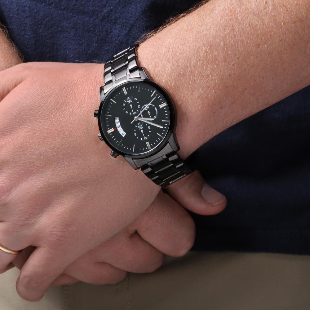 To My Father – Engraved Chronograph Watch Gift for Dad