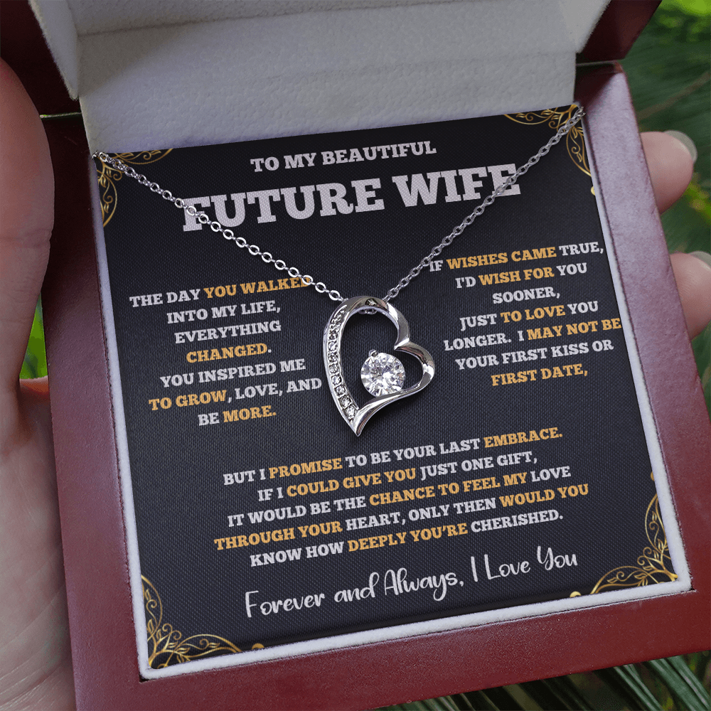 Forever Love Necklace for Future Wife – Romantic Gift with Heartfelt Message Card