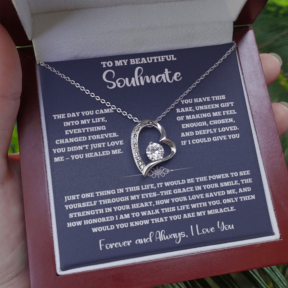 Forever Love Necklace for Soulmate – Romantic Gift with Heartfelt Message Card