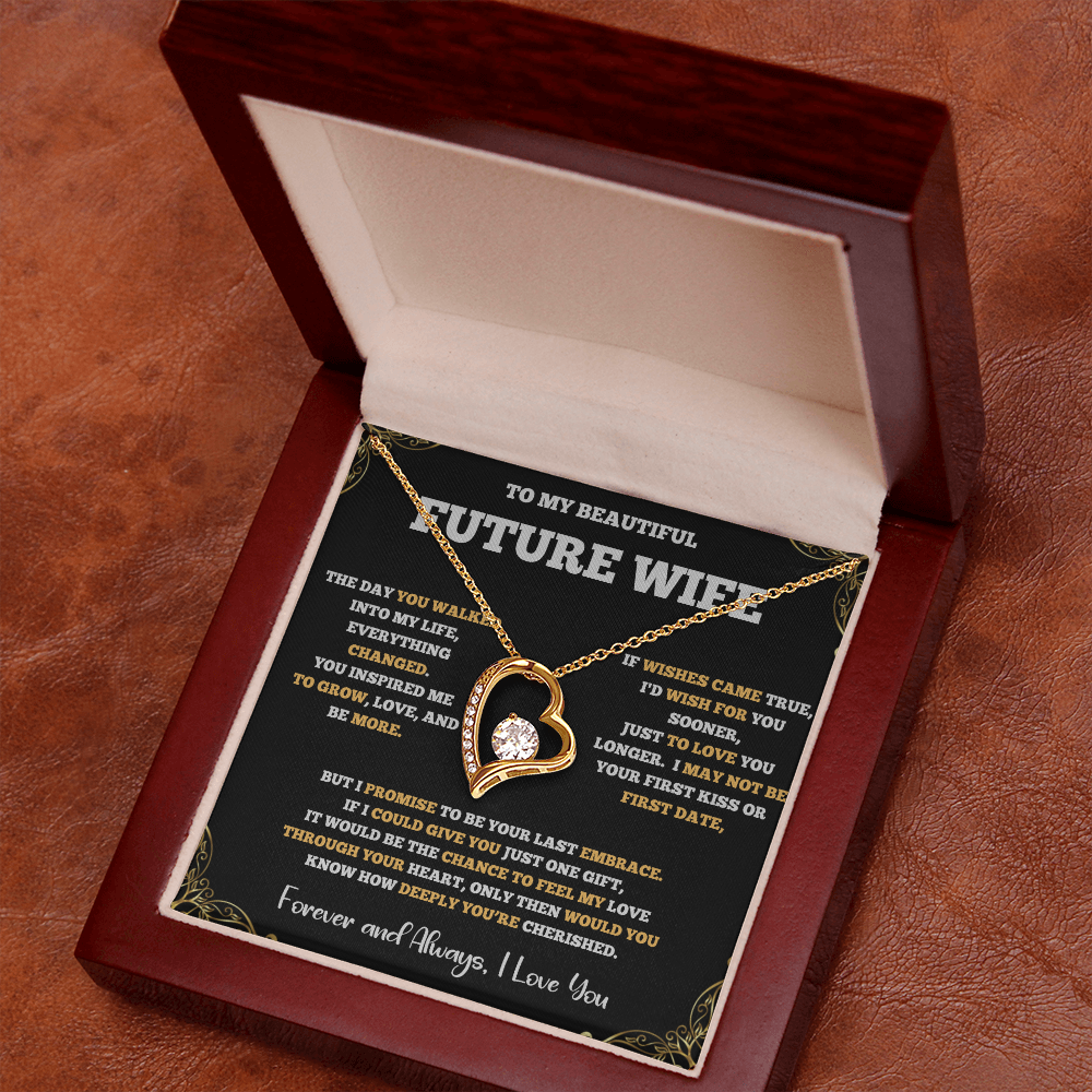 Forever Love Necklace for Future Wife – Romantic Gift with Heartfelt Message Card
