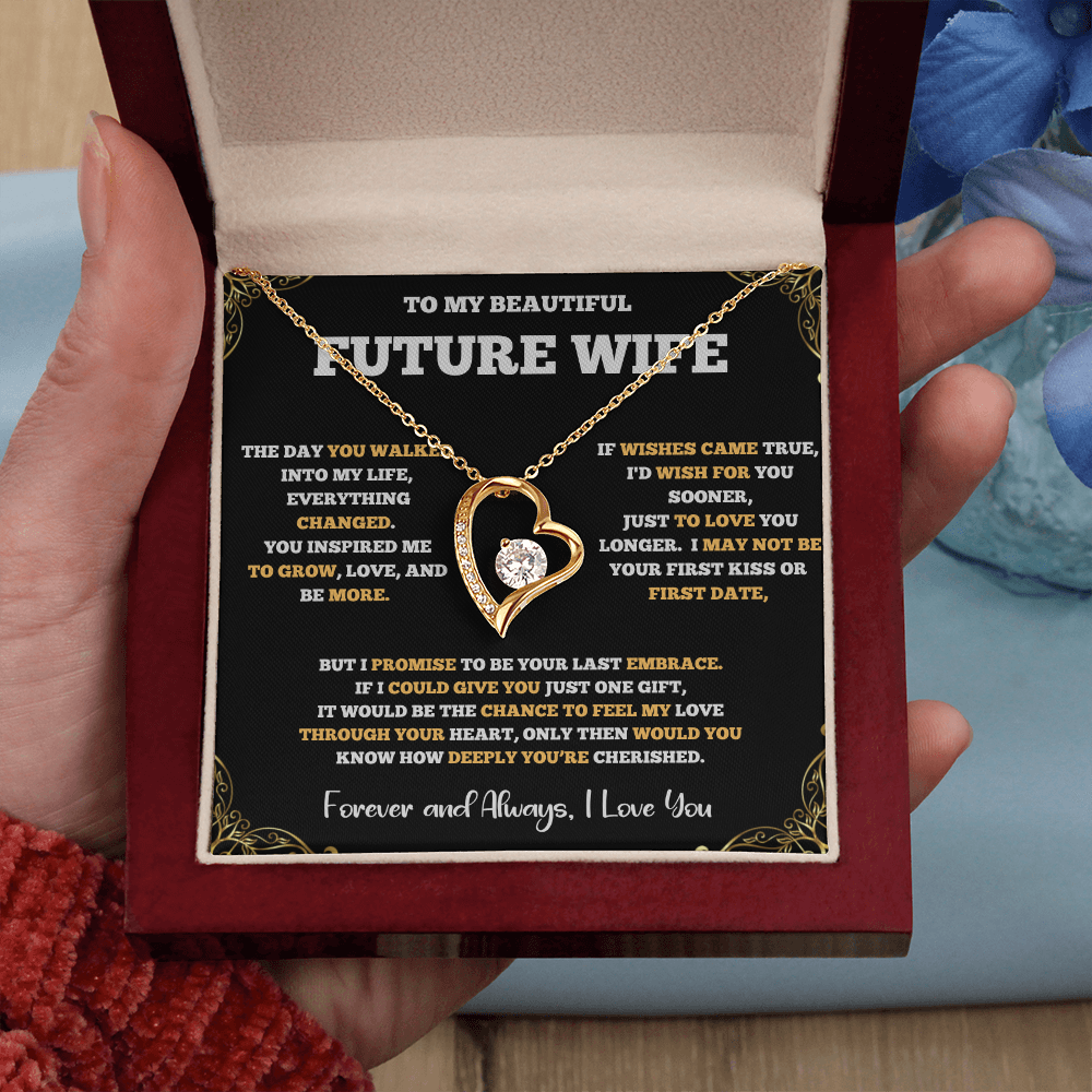 Forever Love Necklace for Future Wife – Romantic Gift with Heartfelt Message Card