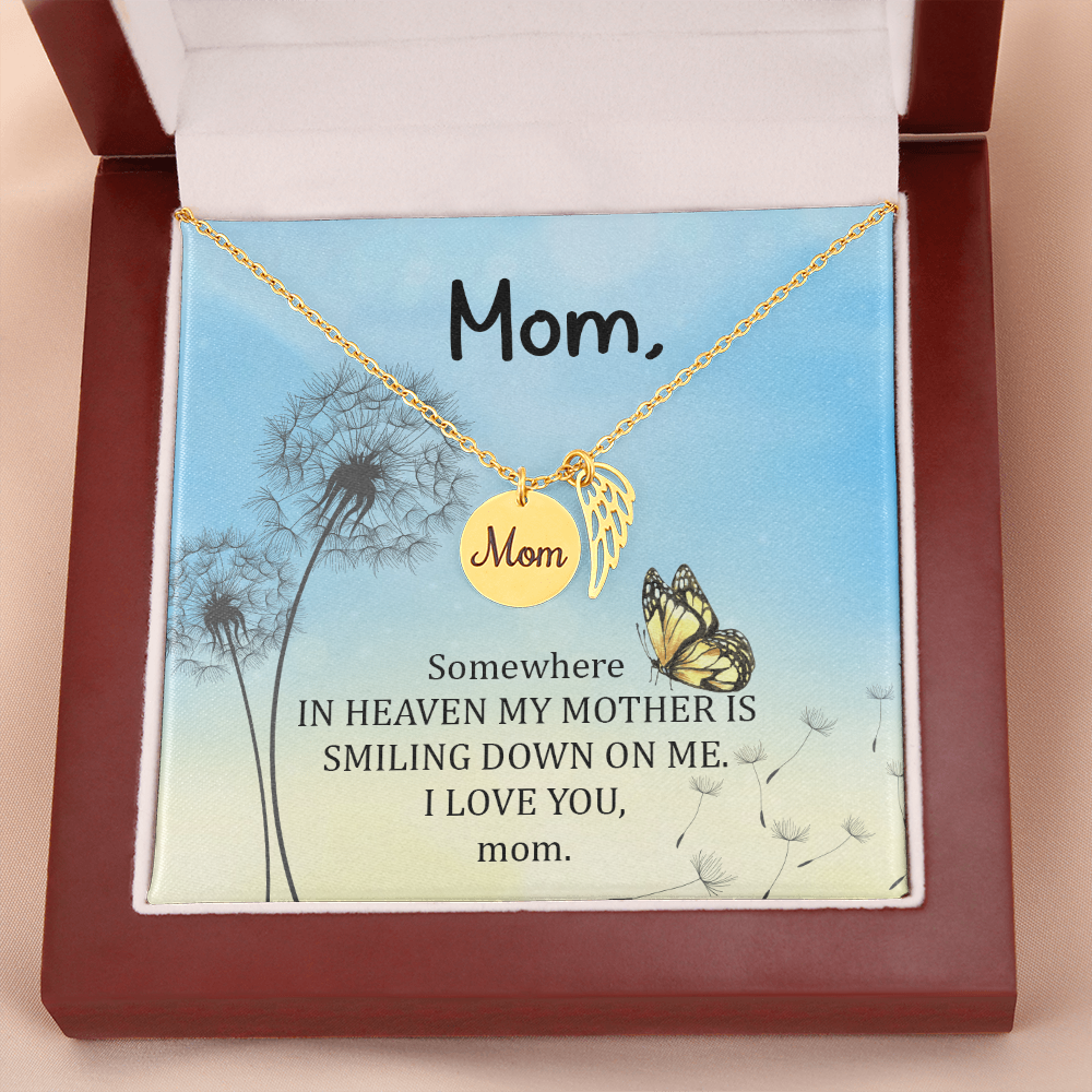 Memorial Necklace for Mom – Remembrance Angel Wing Jewelry Gift