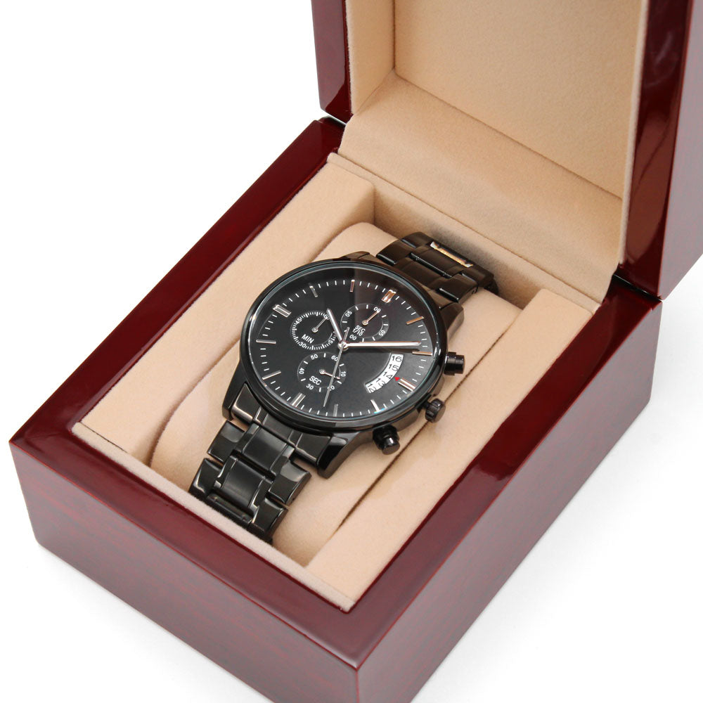 To My Father – Engraved Chronograph Watch Gift for Dad