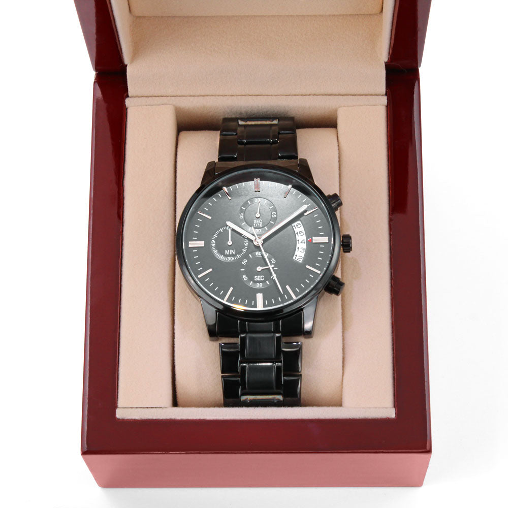 To My Father – Engraved Chronograph Watch Gift for Dad