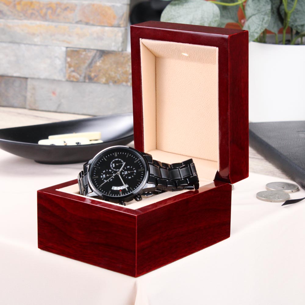 To My Father – Engraved Chronograph Watch Gift for Dad
