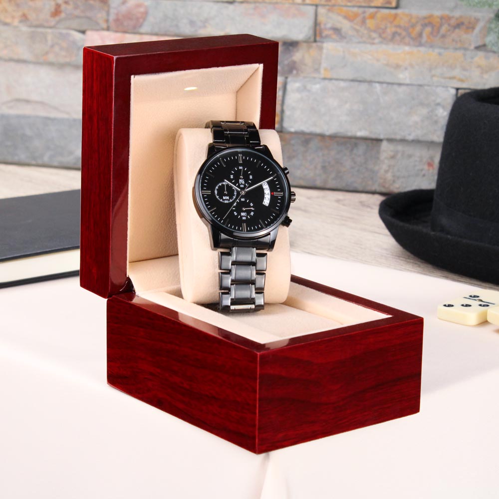 To My Father – Engraved Chronograph Watch Gift for Dad