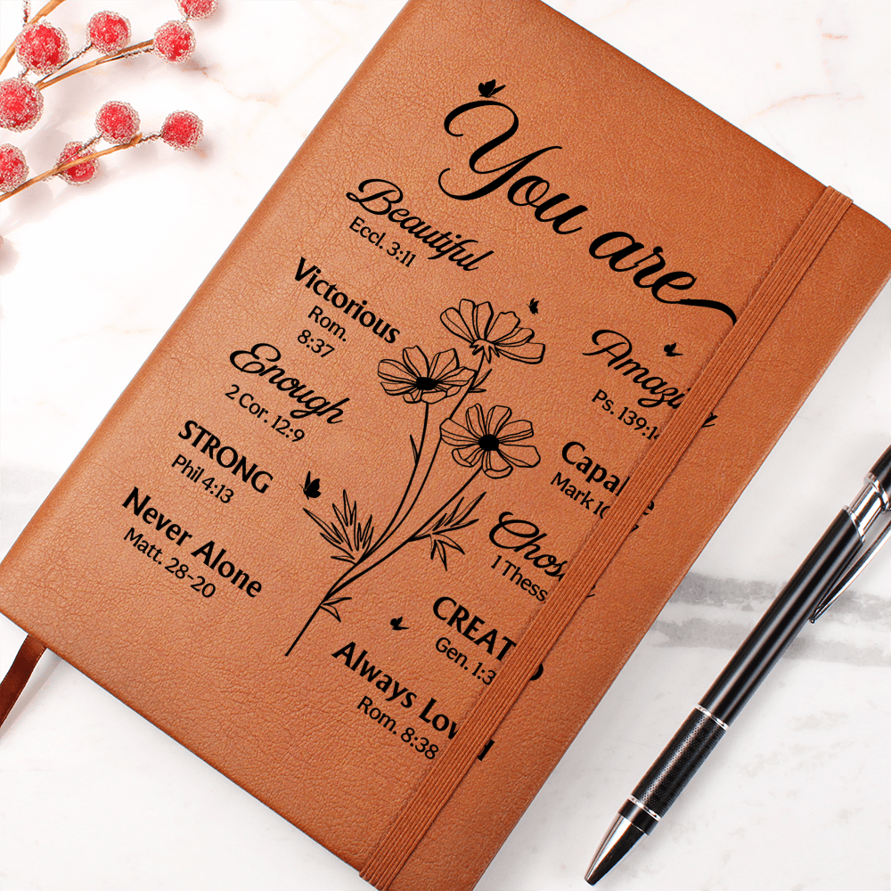 You Are Scripture Leather Journal – Inspirational Bible Gift