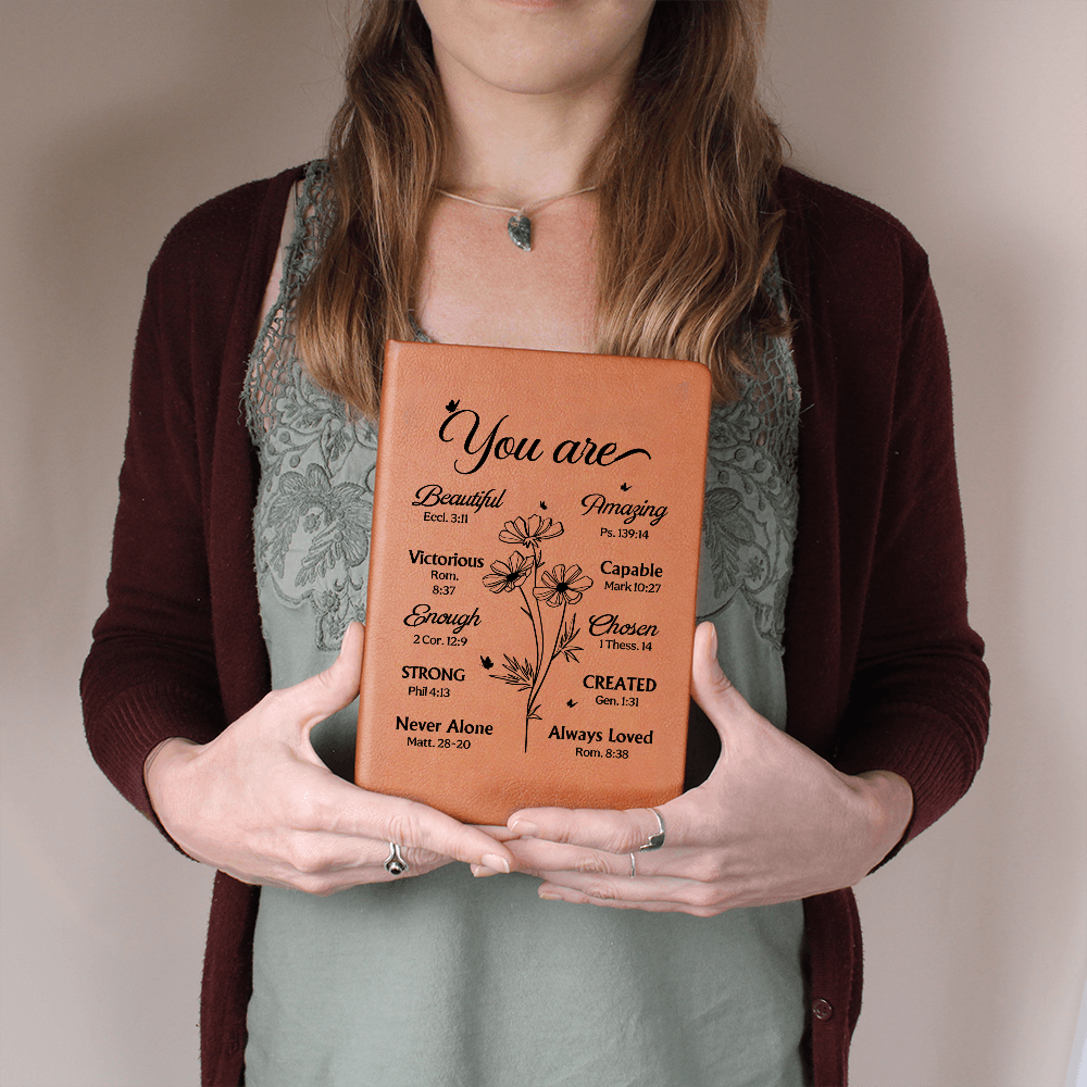 You Are Scripture Leather Journal – Inspirational Bible Gift
