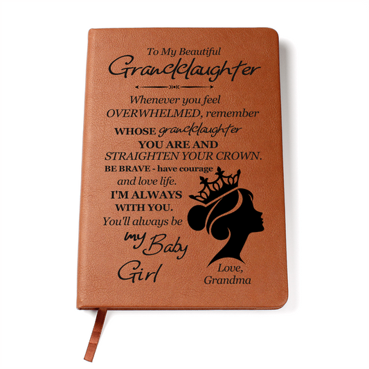 To My Granddaughter – Crown Leather Journal from Grandma