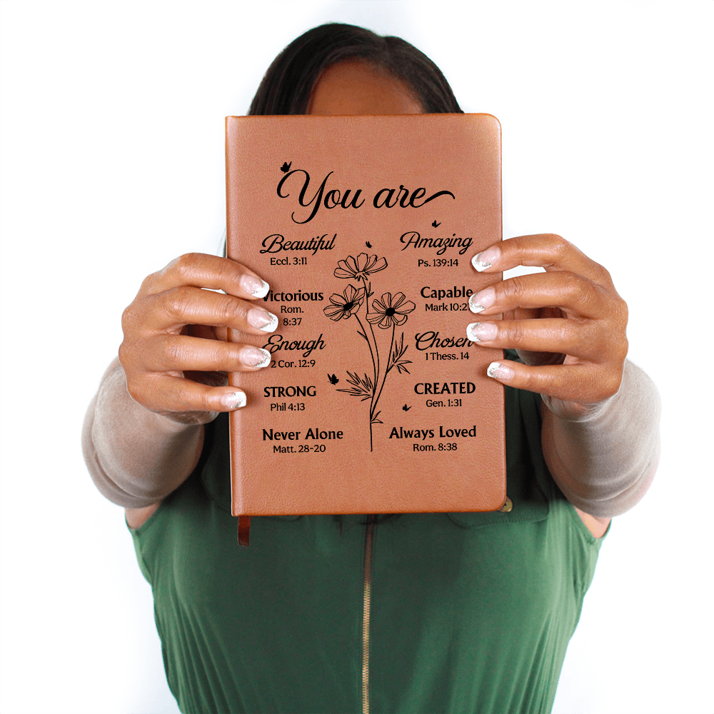 You Are Scripture Leather Journal – Inspirational Bible Gift