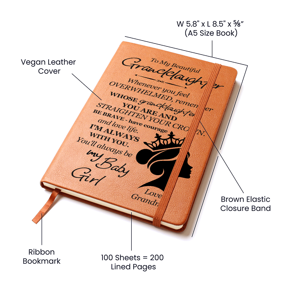 To My Granddaughter – Crown Leather Journal from Grandma