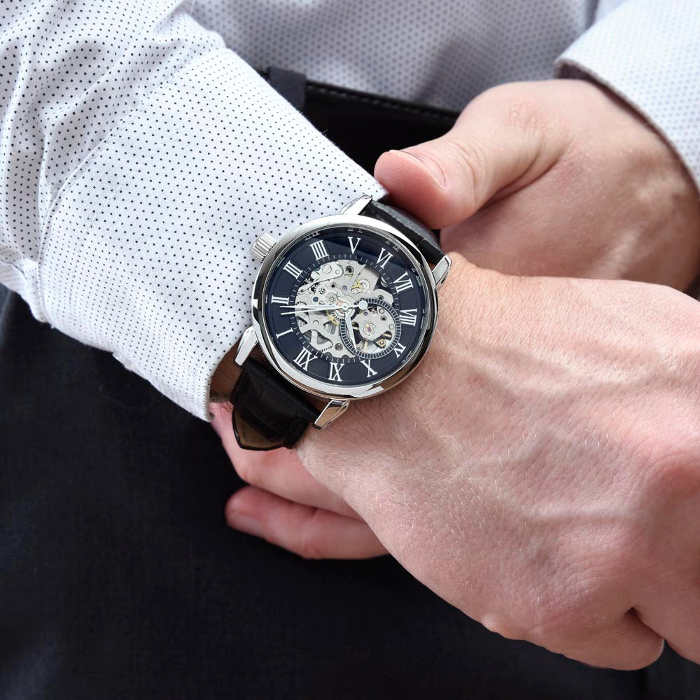 Luxury Openwork Watch Father's Day Gift for Dad – With Heartfelt Message Card