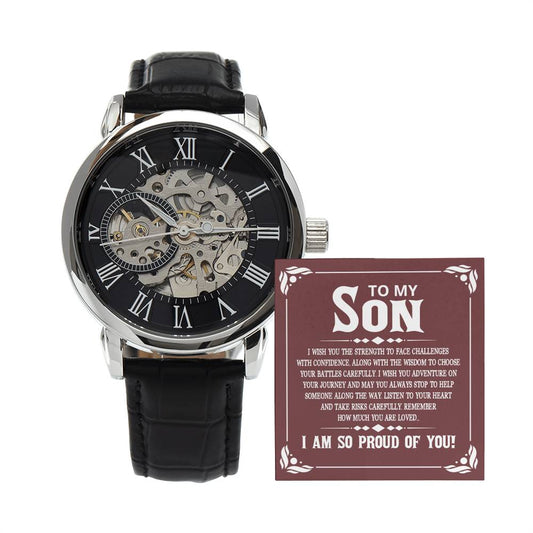 To My Son - Openwork Watch with Message Card Gift