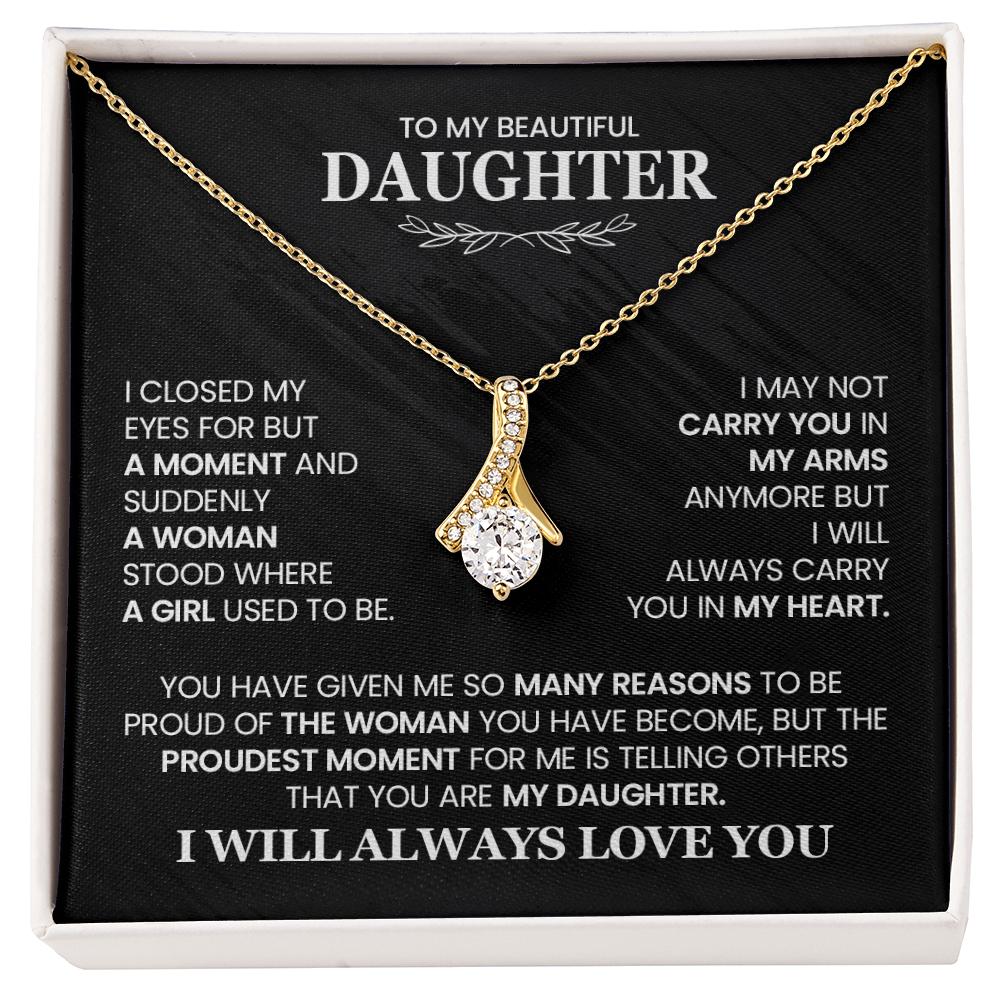 Alluring Beauty Necklace for My Beautiful Daughter with Heartfelt Message