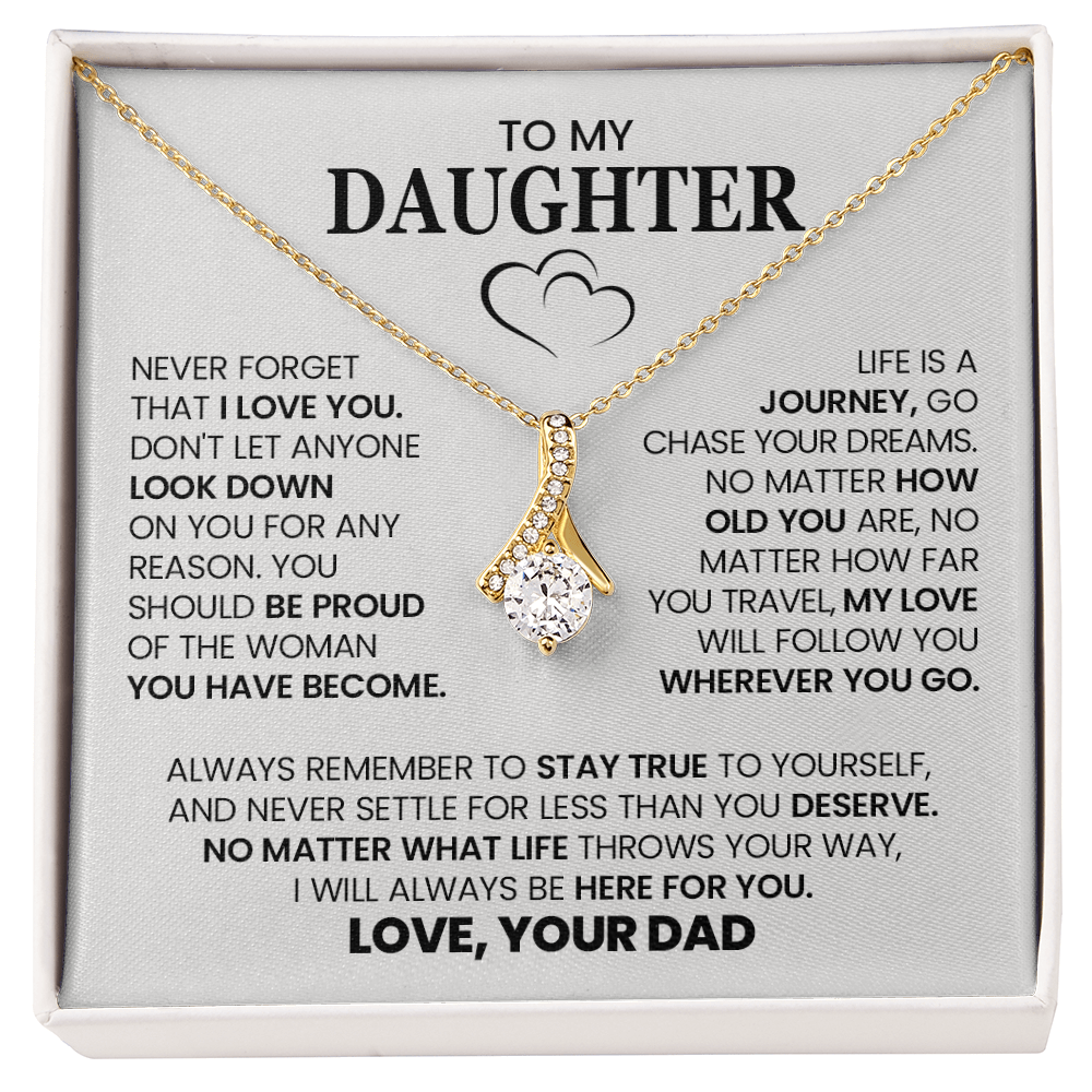 Alluring Beauty Necklace To My Daughter with Heartfelt Message Card