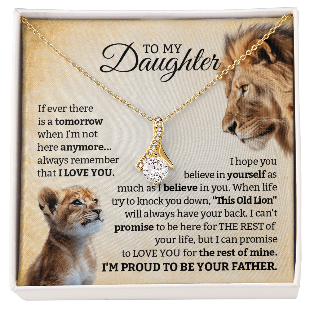 Alluring Beauty Necklace for Daughter – Lion Heart Message Card