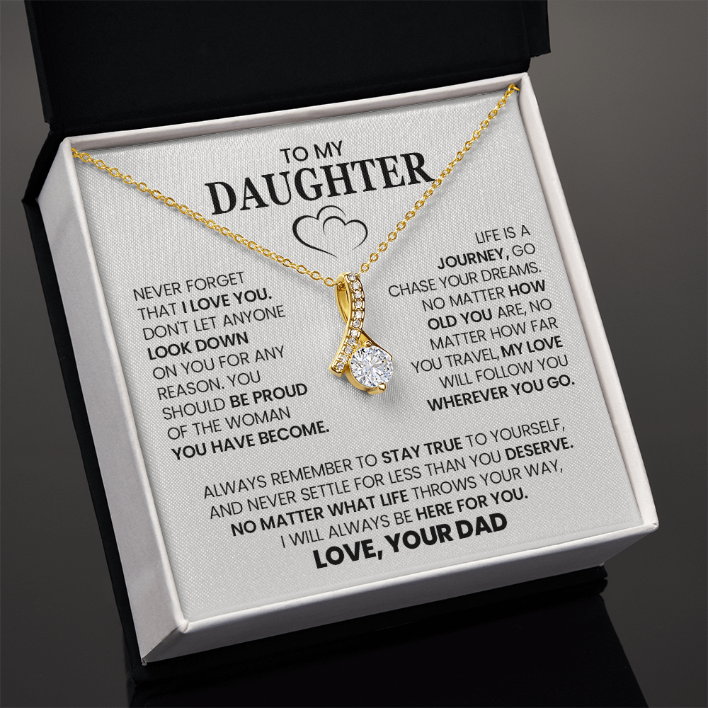 Alluring Beauty Necklace To My Daughter with Heartfelt Message Card