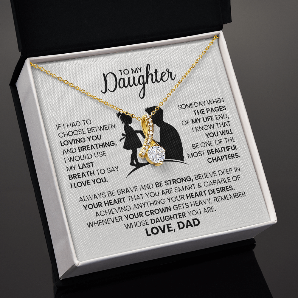 Alluring Beauty Necklace for Daughter from Dad – With Heartfelt Message Card and Gift Box
