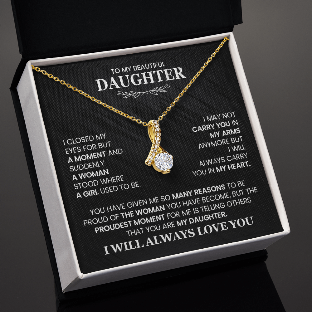 Alluring Beauty Necklace for My Beautiful Daughter with Heartfelt Message