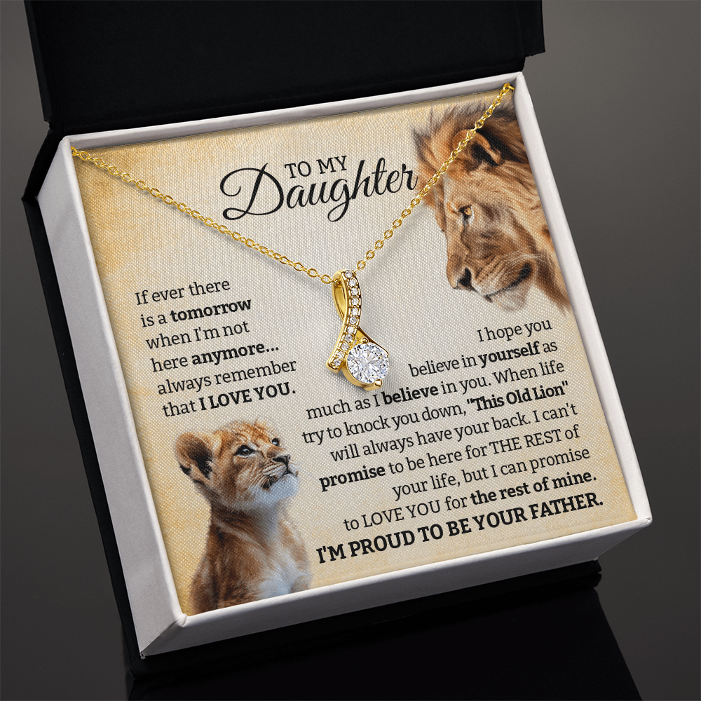 Alluring Beauty Necklace for Daughter – Lion Heart Message Card