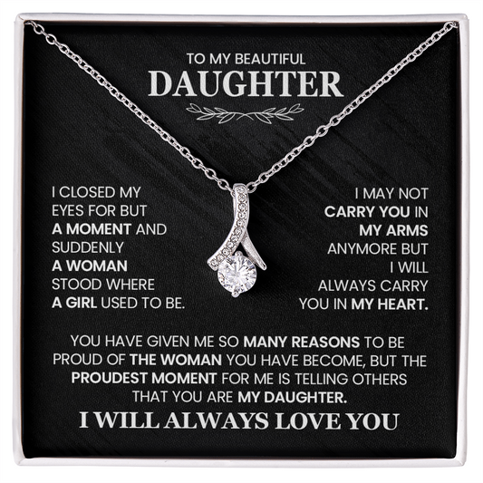 Alluring Beauty Necklace for My Beautiful Daughter with Heartfelt Message