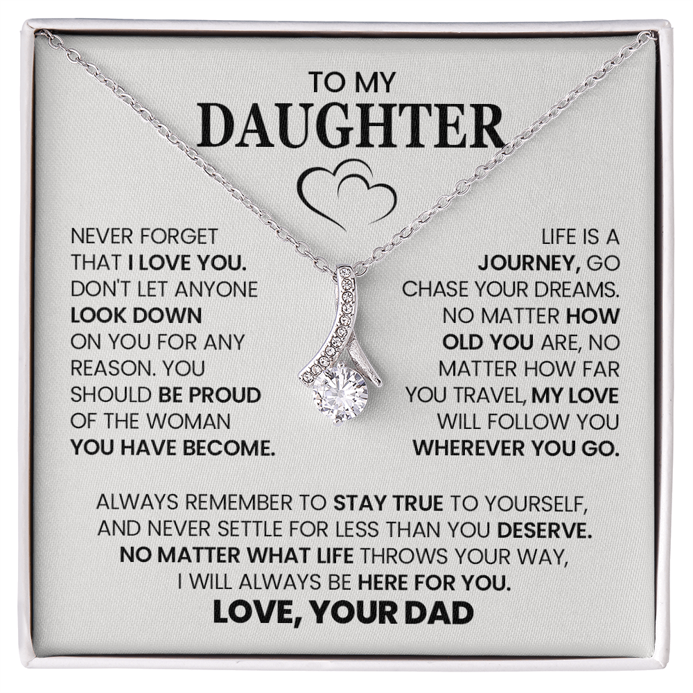Alluring Beauty Necklace To My Daughter with Heartfelt Message Card