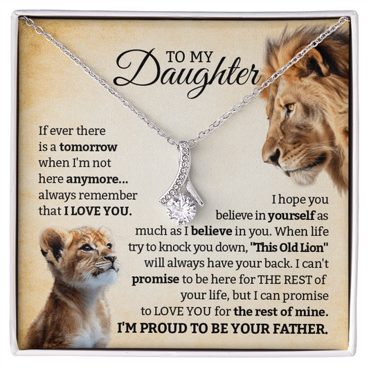 Alluring Beauty Necklace for Daughter – Lion Heart Message Card