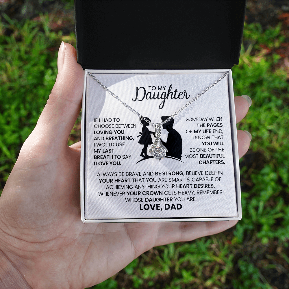 Alluring Beauty Necklace for Daughter from Dad – With Heartfelt Message Card and Gift Box