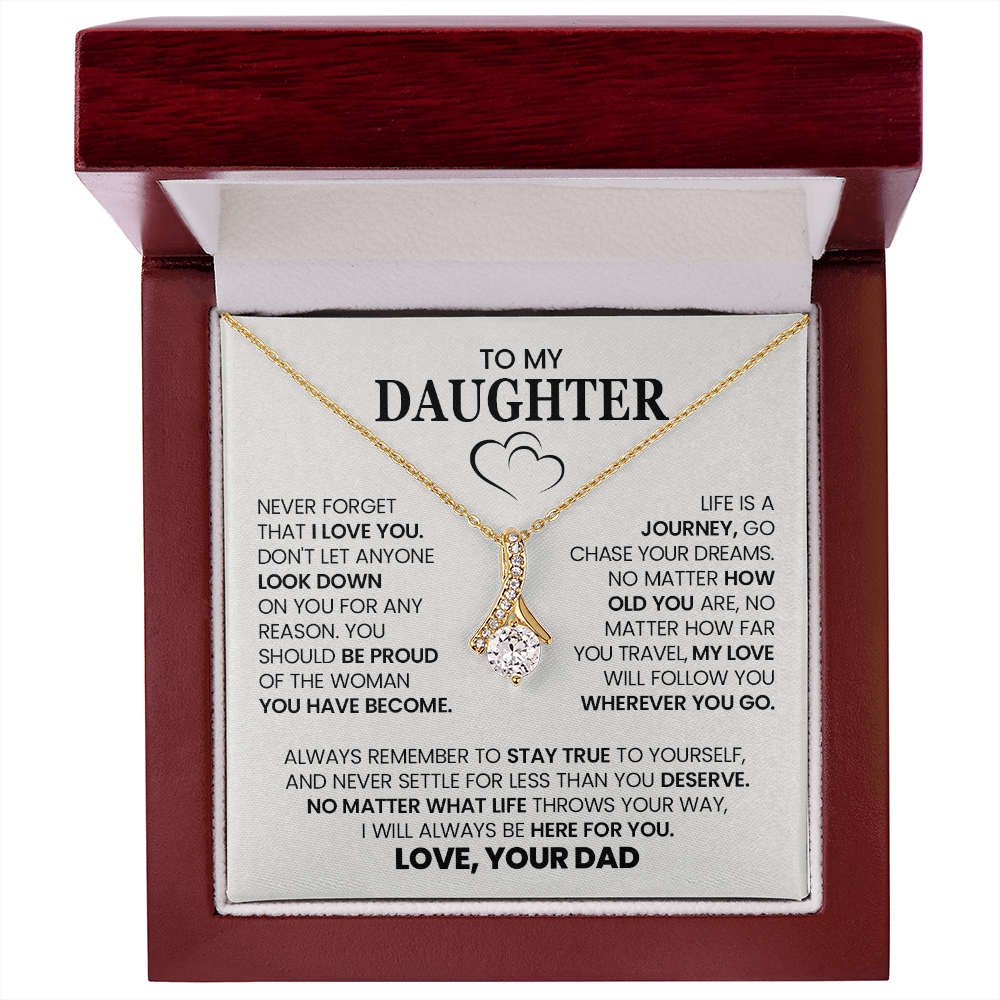 Alluring Beauty Necklace To My Daughter with Heartfelt Message Card